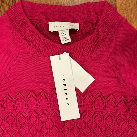NWT TopShop Pink Long sleeve Sweater - Picture 2 of 4